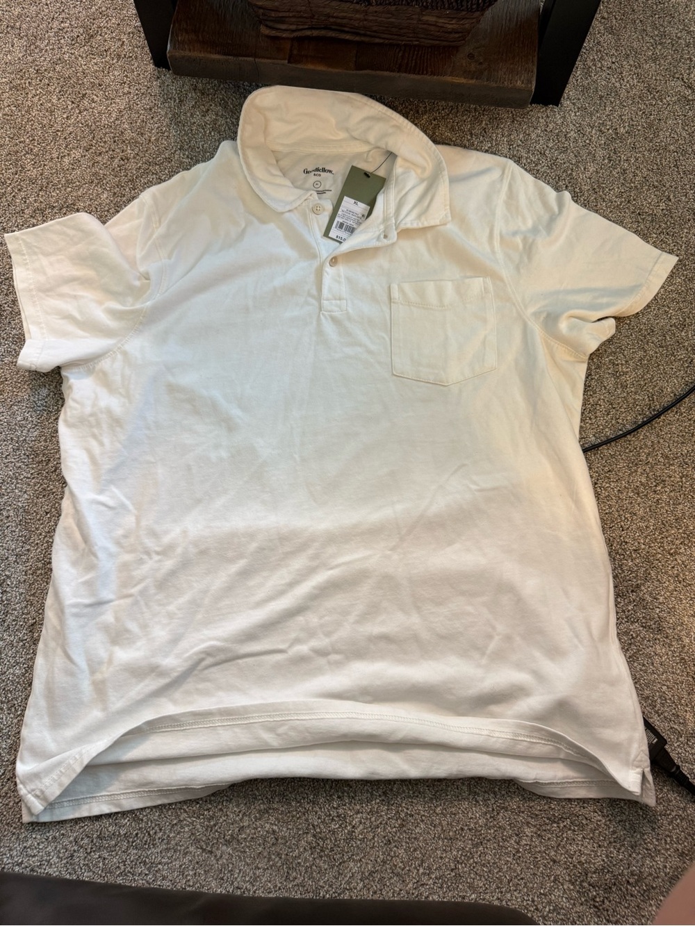 New w/ tags - Goodfellow- Classic Men's White cotton Polo shirt, size XL
